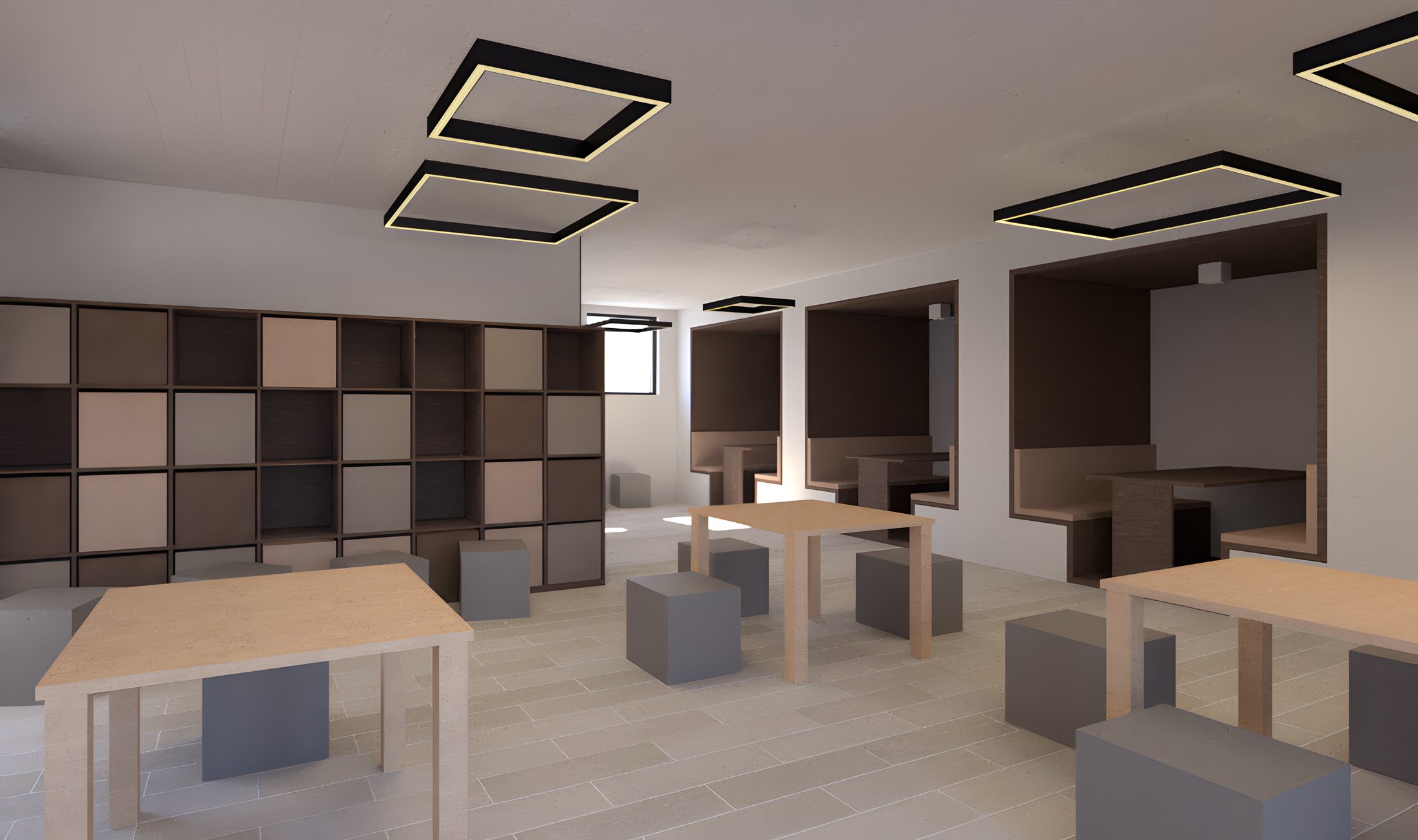 Sport Cub3 — lounge and study area render